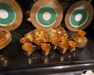 Gold Tone Cups & Saucers