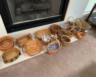 Many Longaberger baskets