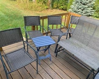 glider and table is for sale, chairs are not