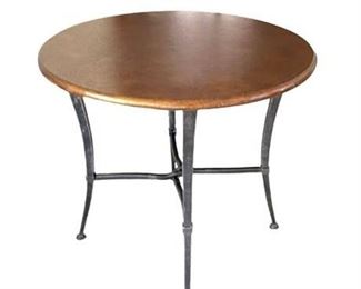 Lot 003
Copper Top and Wrought Metal Side Table