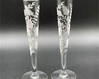 Lot 102
Crystal Etched Champagne Flutes