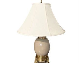 Lot 029
Cast Brass and Ceramic Occasional Table Lamp