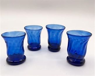 Lot 143
Antique Cobalt Hand Blown Juice Glasses