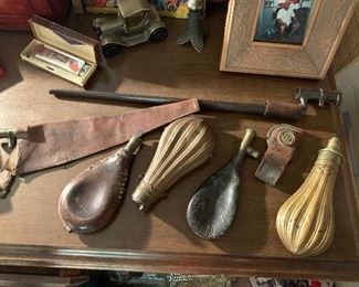 World war bayonet, black powder holders