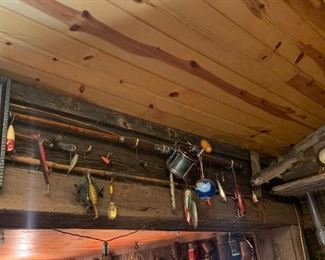 More vintage fishing lures and rods 