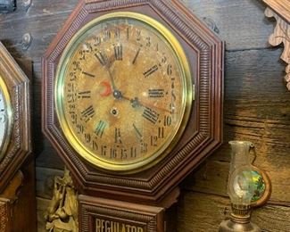 Stunningly ornate regulator wall clock In great original condition