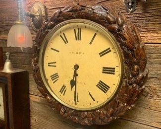 Stunningly ornate carved 1800's Sharp clock