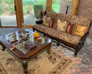 Area rug, coffee table, sofa / couch / bench