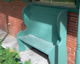 Outdoor vintage green bench