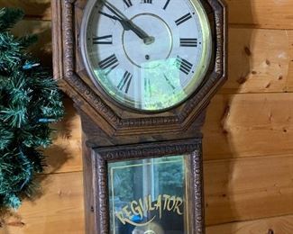 Antique regulator clock
