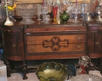 Antique Buffet with matching hutch and table.