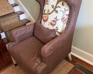 Custom Upholstered Modern Wingback Chair by Thom Filicia -$70