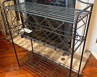 Iron Wine Rack with Shelves - $30