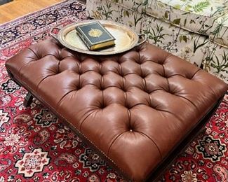 Tufted Leather Accent Table