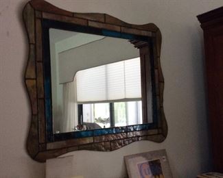 Stained glass framed mirror 