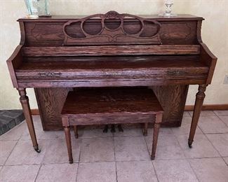 Item #2
Wurlitzer upright piano
57 1/2” length 
23 1/2” width 
42 1/2” height 

$100