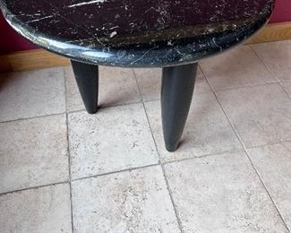 Item #5   Black and white marble end table x2.                          

 27" length x 27" width x 21" height

$75