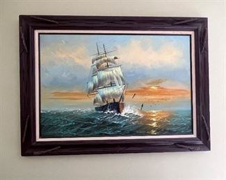 Item 27.                                                                                     Shipwreck Painting.                                                                           44" length x 32" width
$25