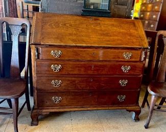 18th century cherry fall-front desk, “The Weed Desk”.
Provenance – see note. Origin Connecticut.