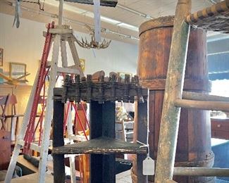 Primitive Child’s High Chair and folk art