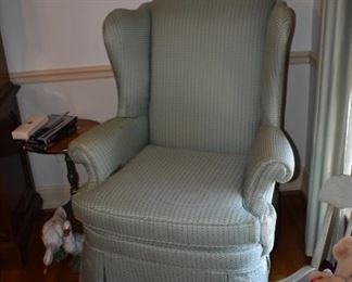 Upholstered High Back Swivel Accent Chair with Matching Ottoman 