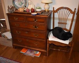 Antique Wood 5 -Drawer Chest
