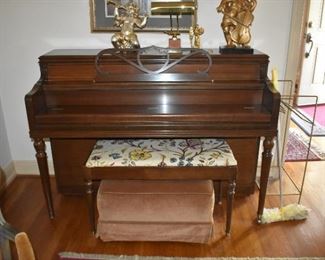 George Steck Upright Piano - French Cherry with Bench