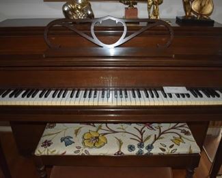 George Steck Upright Piano - French Cherry with Bench