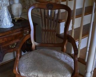 Mahogany Framed Spindle Back Arm Chair