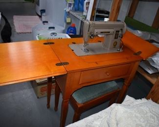 Sewing Machine and Sewing Cabinet with Matching Bench 