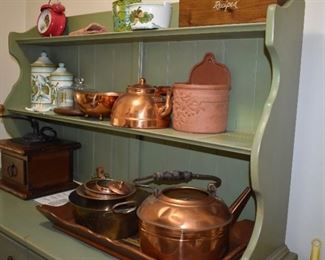 Copper Tea Kettles, Antique Hand Crank Coffee Grinder