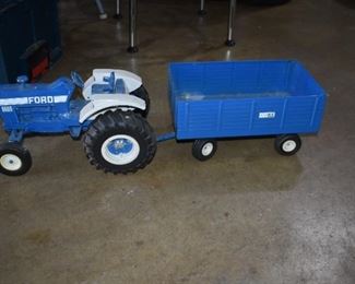 Vintage Ford 8600 Toy Tractor with Trailer 