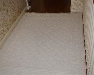 Karastan Rug Chaumiere Collection, Kara-Loc, Design, Creme Color, Textured Squares II Pattern - Size: 3'11"  X 5'7"