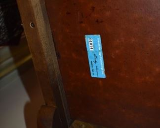 Parquetry Burl Top Table in the Chinese Style by Drexel Heritage