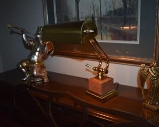 Vintage House of Troy Brass Marble Base 10" Desk / Piano/ Bankers Lamp.