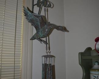Vintage Brass Geese Wind Chimes