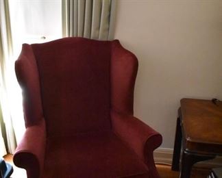 Wingback Chair - Merlot Velvet 