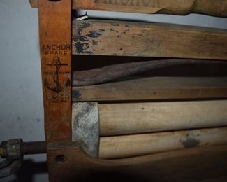 Antique Wood Wringer Washer Folding Double Bench Anchor Brand