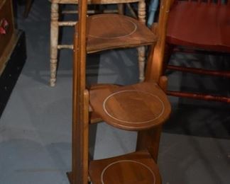 Vintage 4-Tier Wood Folding Cake Stand