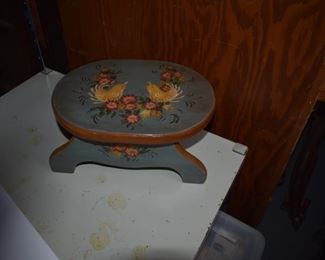 Painted Wooden Stool