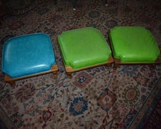 Vintage 1960s Ethan Allen Stacking Stools - Set of 3