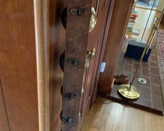 Vintage Sleigh Bells on Leather Strap - Back View