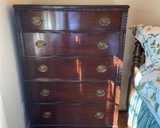 Vintage Huntley Furniture 5 Drawer Highboy