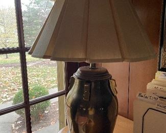 Vintage Asian Brass Ginger Jar Style Table Lamp