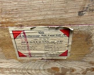 Original WW2 German Artillery Wooden Ammo Box with Metal Insert 