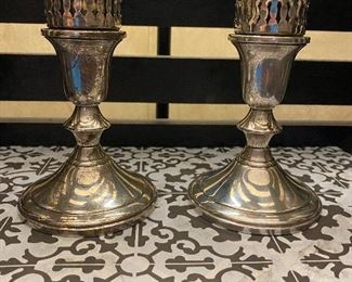 Towle Sterling Hurricane Lamp base set