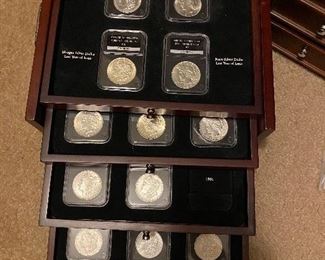 Morgan and Peace Silver dollars Uncirculated