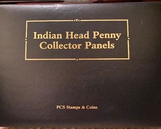 Indian head Penny book 30 Indian head pennies with stamps