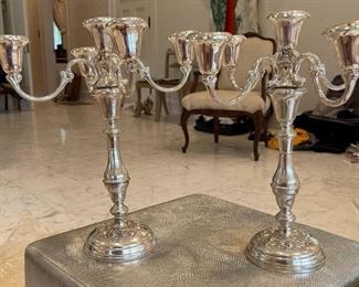 Sterling candelabra.
