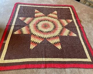 ………Vintage Lonestar Quilt Topper Machine Quilted.  Few small stains.  Measures: 78” x 66 1/2” (025)